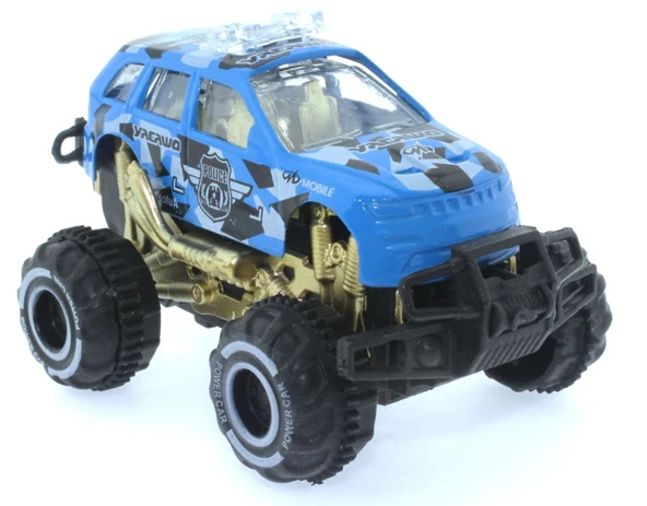 PARAPLY Çek Bırak Mini Off Road Mavi Polis Aracı Kız Erkek Çocuk Oyuncak Eğitici Oyuncaklar ürün görseli 1