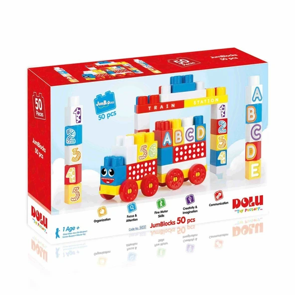 PARAPLY 5031 Dolu, Mega Blok Seti 50 Parça Kız Erkek Çocuk Oyuncak Eğitici Oyuncaklar ürün görseli 1