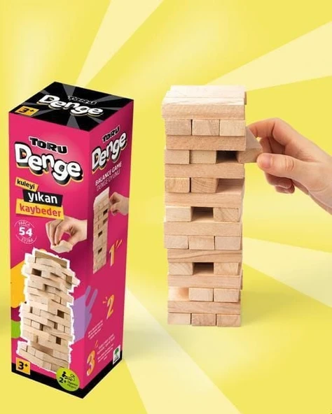 PARAPLY Ahşap Denge Blokları 54 Parça Kız Erkek Çocuk Oyuncak Eğitici Oyuncaklar ürün görseli 1