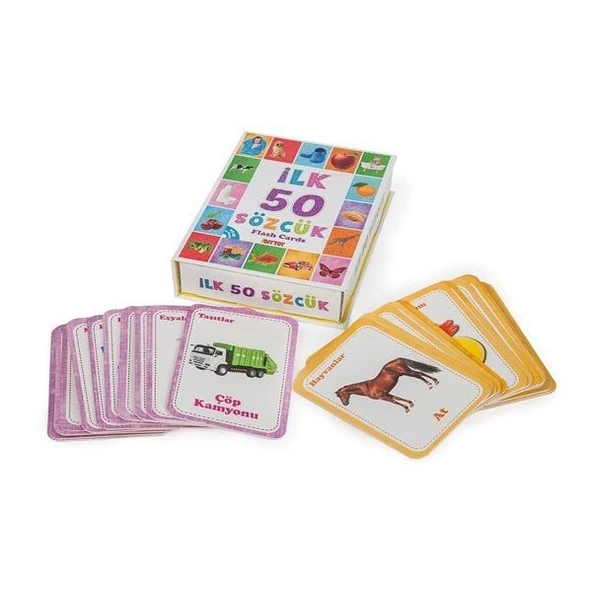 PARAPLY 1161 DıyToy, Flash Cards - İlk 50 Sözcük / +12 ay Kız Erkek Çocuk Oyuncak Eğitici Oyuncaklar ürün görseli 1