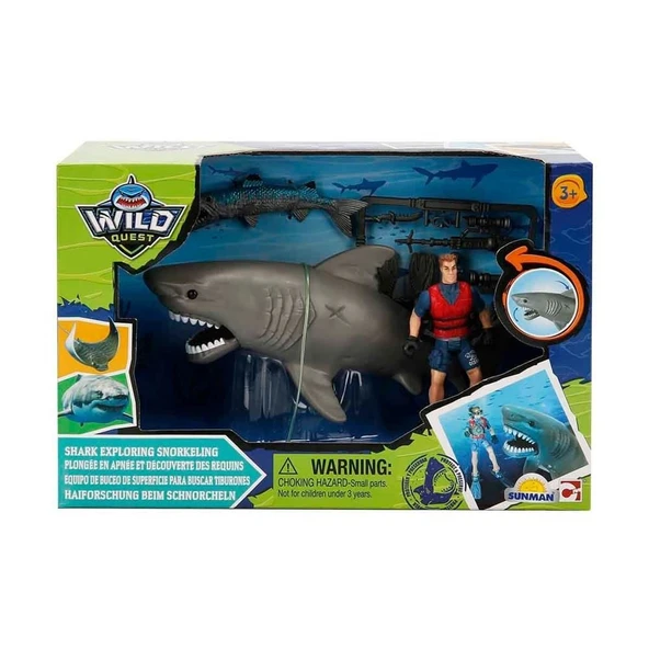 PARAPLY S01049012 Wild Quest Köpek Balığı ve Dalgıç Adam Oyun Seti Kız Erkek Çocuk Oyuncak Eğitici Oyuncakla ürün görseli 1