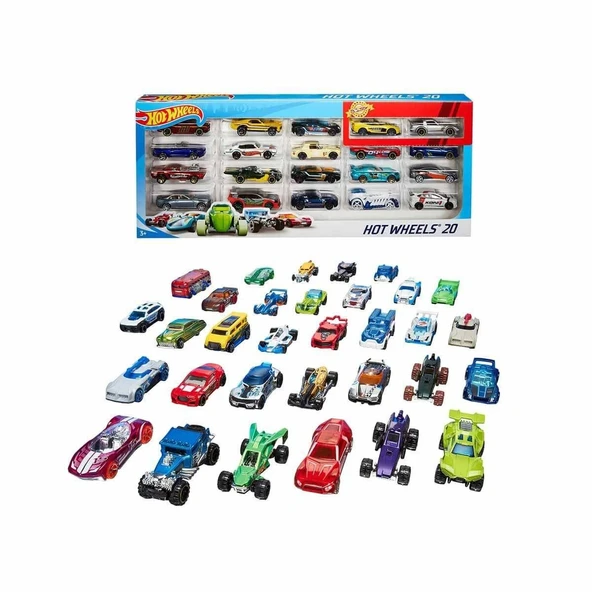 PARAPLY H7045 Hot Wheels 20'li Araba Seti-Karışık Asorti Kız Erkek Çocuk Oyuncak Eğitici Oyuncaklar ürün görseli 1