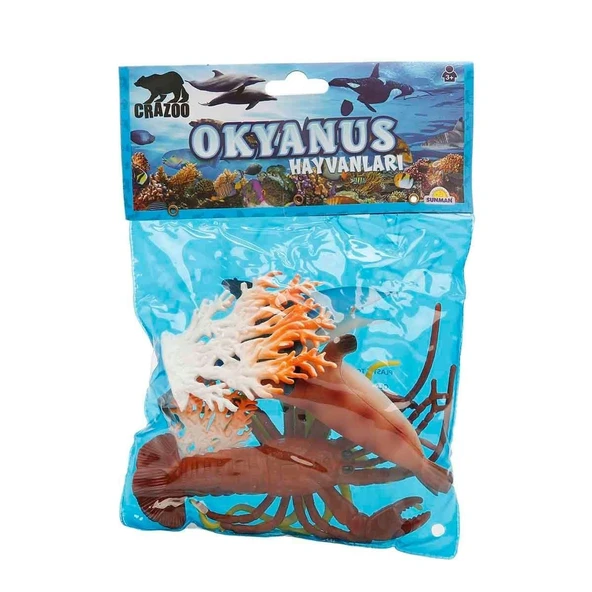 PARAPLY 0709 Okyanus Hayvanları Poşetli Hayvan Oyun Seti Orta Boy Kız Erkek Çocuk Oyuncak Eğitici Oyuncaklar ürün görseli 1