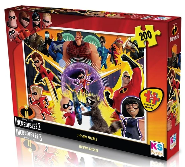 PARAPLY KS Puzzle 200 Parça Incredibles Kız Erkek Çocuk Oyuncak Eğitici Oyuncaklar ürün görseli 1