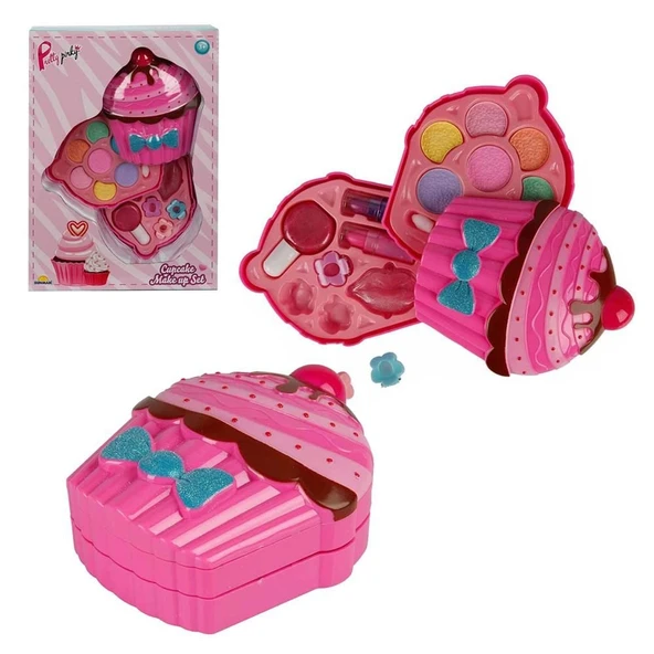 PARAPLY Cupcake Şekilli 2 Katlı Makyaj Güzellik Seti Kız Erkek Çocuk Oyuncak Eğitici Oyuncaklar ürün görseli 1