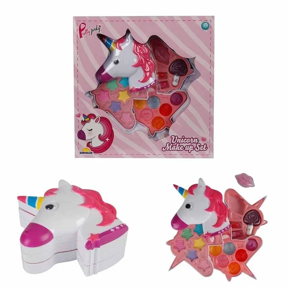 PARAPLY Unicorn Şekilli 3 Katlı Makyaj Güzellik Seti Kız Erkek Çocuk Oyuncak Eğitici Oyuncaklar ürün görseli 1