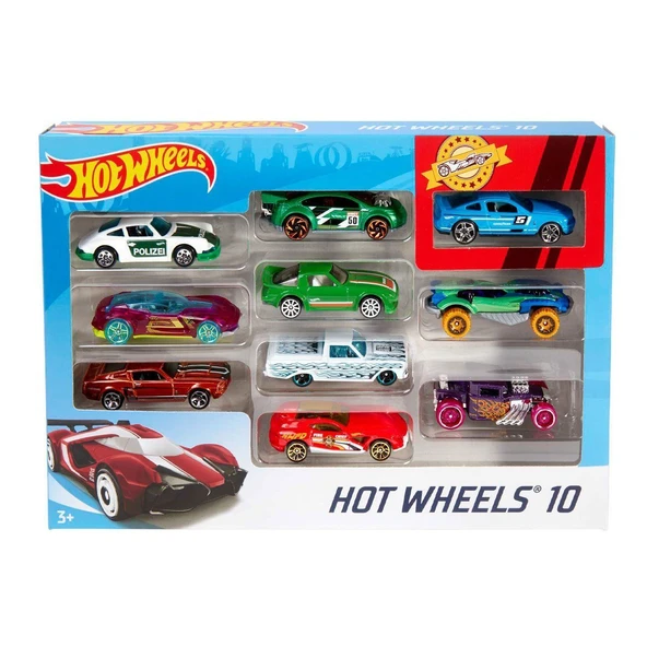 PARAPLY 54886 Hot Wheels 10'lu Araba Seti - Karışık Asorti Kız Erkek Çocuk Oyuncak Eğitici Oyuncaklar ürün görseli 1