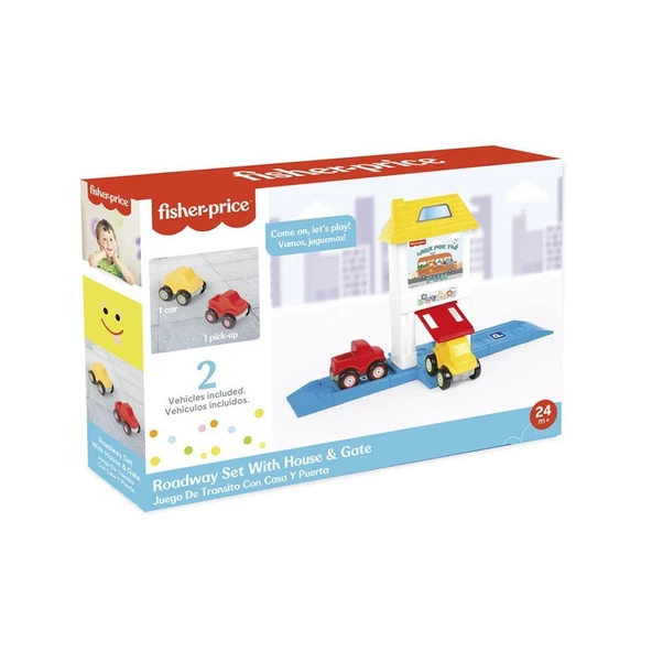 PARAPLY 1824 Fisher Price Roadway Set With House&Gate Kız Erkek Çocuk Oyuncak Eğitici Oyuncaklar ürün görseli 1