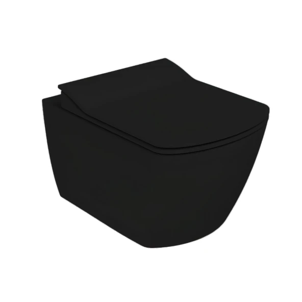Creavit Elegant Kanalsız Kömür Karası Asma Klozet EG321-00KK00E, Creavit Elegant Duroplast Yavaş Kapak ürün görseli 1