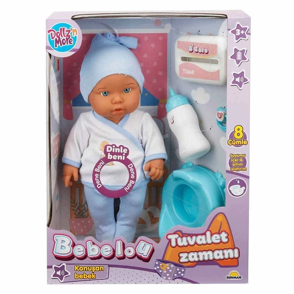 PARAPLY 30011 Bebelou Tuvalet Zamanı Sesli Bebek Seti 35cm -Sunman Kız Erkek Çocuk Oyuncak Eğitici Oyuncakla ürün görseli 1