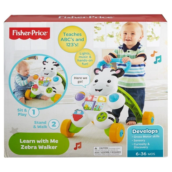 PARAPLY DLD80 Fisher-Price® Melodili Zebra Yürüteç Kız Erkek Çocuk Oyuncak Eğitici Oyuncaklar ürün görseli 1