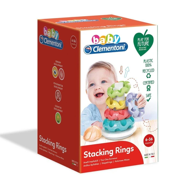 PARAPLY 17103 Baby Clementoni Renkli Halkalar / 6-36 ay Kız Erkek Çocuk Oyuncak Eğitici Oyuncaklar ürün görseli 1