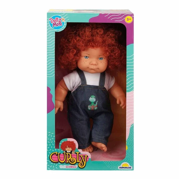 PARAPLY 30151 Sunman, Curly Kıvırcık Saçlı Bebek 35cm Kız Erkek Çocuk Oyuncak Eğitici Oyuncaklar ürün görseli 1