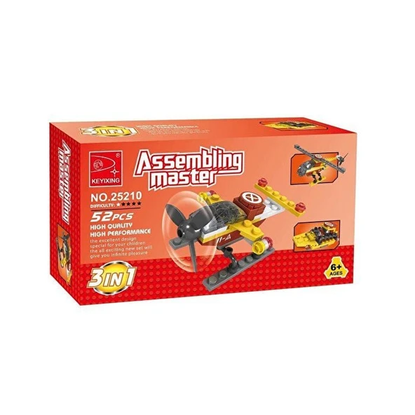 PARAPLY Ausini Assembling Master 3 in 1 52 Parça Helikopterler Kız Erkek Çocuk Oyuncak Eğitici Oyuncaklar ürün görseli 1