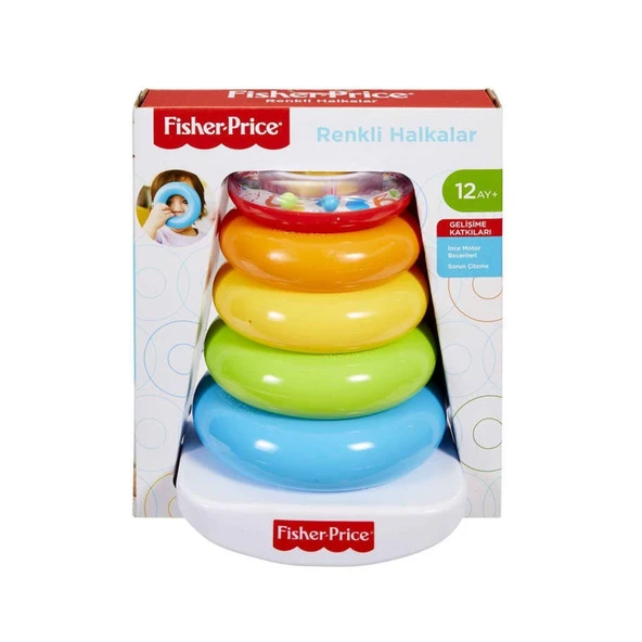 PARAPLY GJY49 Fisher Price, Doğa Dostu Renkli Halkalar Kız Erkek Çocuk Oyuncak Eğitici Oyuncaklar ürün görseli 1