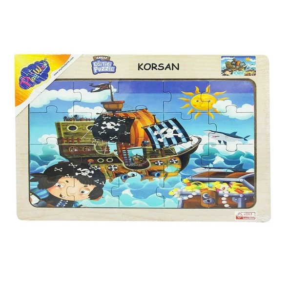 PARAPLY 53/54/55/56 AHŞAP EĞİT.PUZZLE KORSAN Kız Erkek Çocuk Oyuncak Eğitici Oyuncaklar ürün görseli 1