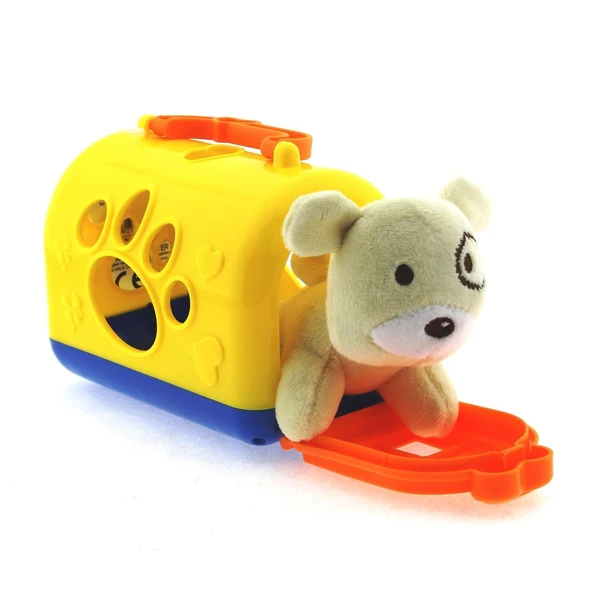 PARAPLY Taşıma Çantalı Peluş Sarı Yavru Köpek Kız Erkek Çocuk Oyuncak Eğitici Oyuncaklar ürün görseli 1