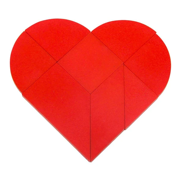 PARAPLY Kalp Tangram Kız Erkek Çocuk Oyuncak Eğitici Oyuncaklar ürün görseli 1