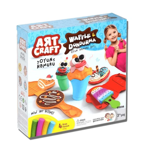 PARAPLY Dede Waffle ve Dondurma Oyun Hamuru Seti Kız Erkek Çocuk Oyuncak Eğitici Oyuncaklar ürün görseli 1
