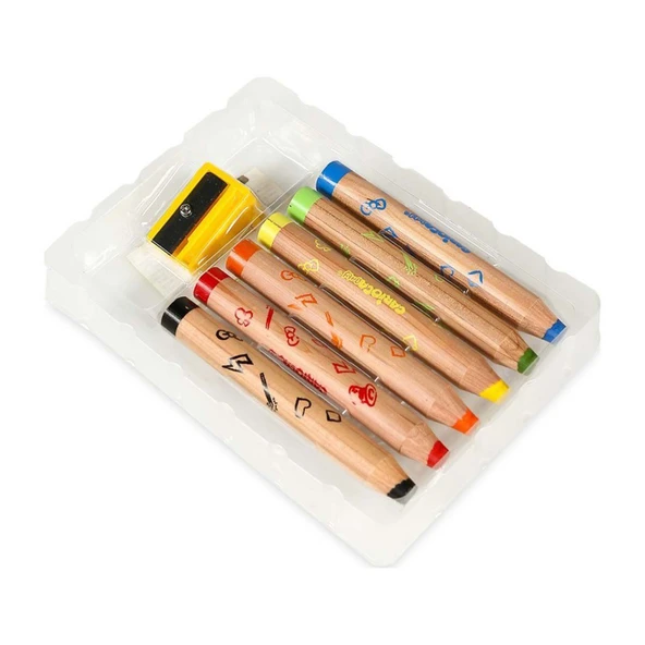 PARAPLY Carioca Jumbo Bebek Ahşap Gövdeli Boya Kalemi 6'lı Kız Erkek Çocuk Oyuncak Eğitici Oyuncaklar ürün görseli 1