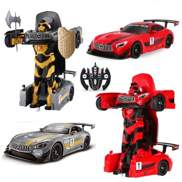 PARAPLY Rastar Robota Dönüşen Kumandalı Mersedes AMG GT3 Kız Erkek Çocuk Oyuncak Eğitici Oyuncaklar ürün görseli 1