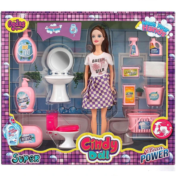 PARAPLY Cindy Doll Bebekli Lavabo ve Temizlik Seti 02452 Kız Erkek Çocuk Oyuncak Eğitici Oyuncaklar ürün görseli 1