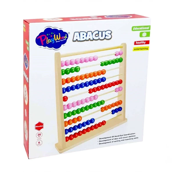 PARAPLY Playwood Kutuda Ahşap Büyük Abaküs Kız Erkek Çocuk Oyuncak Eğitici Oyuncaklar ürün görseli 1
