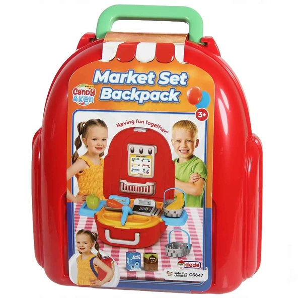 PARAPLY Candy & Ken Market Seti Sırt Çantası Kız Erkek Çocuk Oyuncak Eğitici Oyuncaklar ürün görseli 1