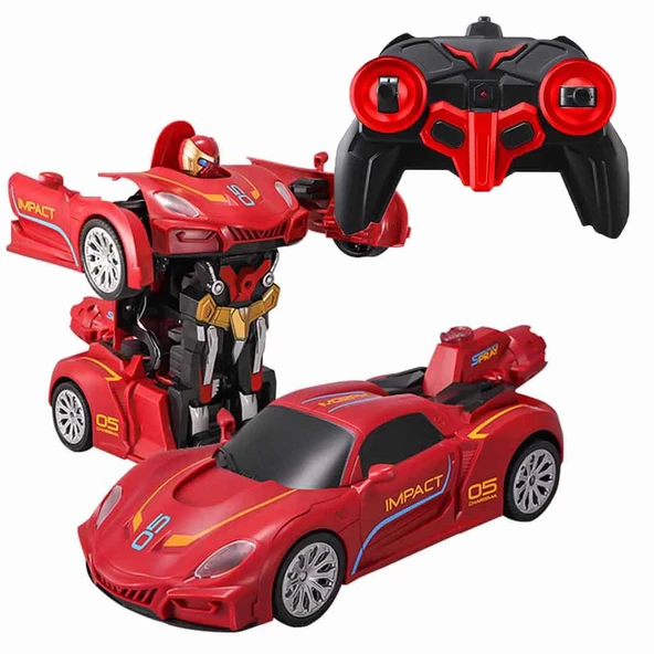 PARAPLY Transforming Robot Racer Kumandalı Sesli ve Işıklı Robot Kız Erkek Çocuk Oyuncak Eğitici Oyuncaklar ürün görseli 1