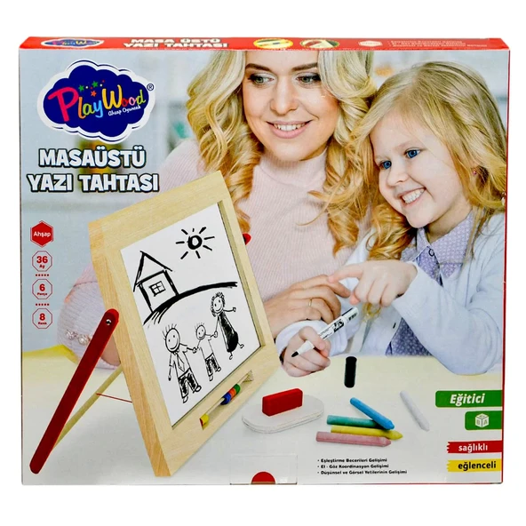 PARAPLY Playwood Ahşap Masaüstü Yazı Tahtası Kız Erkek Çocuk Oyuncak Eğitici Oyuncaklar ürün görseli 1