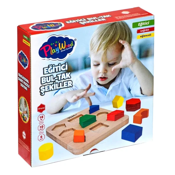PARAPLY Playwood Ahşap Eğitici Bultak Şekiller Kız Erkek Çocuk Oyuncak Eğitici Oyuncaklar ürün görseli 1
