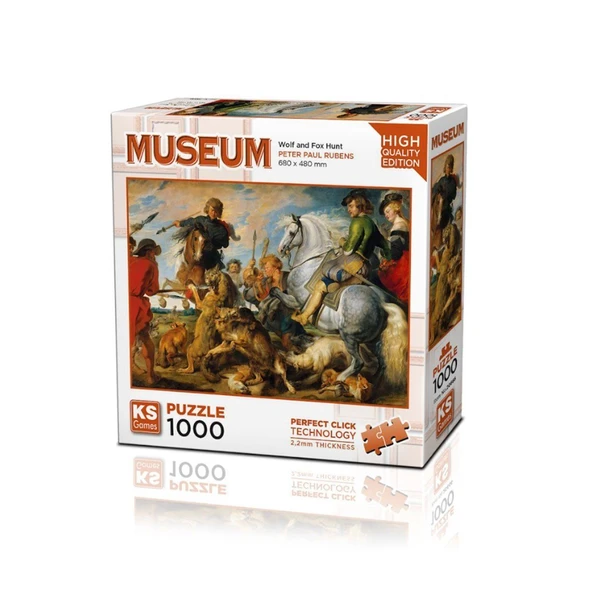 PARAPLY 20666 Wolf And Fox Hunt 1000 Parça Puzzle -KS Puzzle Kız Erkek Çocuk Oyuncak Eğitici Oyuncaklar ürün görseli 1