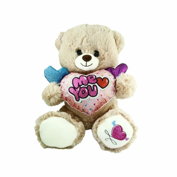 PARAPLY PJH2322 Peluş Kalpli Ayı 30cm Kız Erkek Çocuk Oyuncak Eğitici Oyuncaklar ürün görseli 1