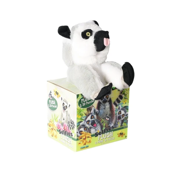 PARAPLY PRM 15801 Prime 3D Lemur Peluş ve Selfie 48 Parça Puzzle Kız Erkek Çocuk Oyuncak Eğitici Oyuncaklar ürün görseli 1