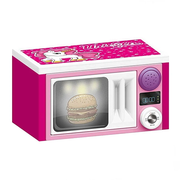 PARAPLY Dolu Unicorn Sesli Pembe Mikrodalga Fırın Kız Erkek Çocuk Oyuncak Eğitici Oyuncaklar ürün görseli 1