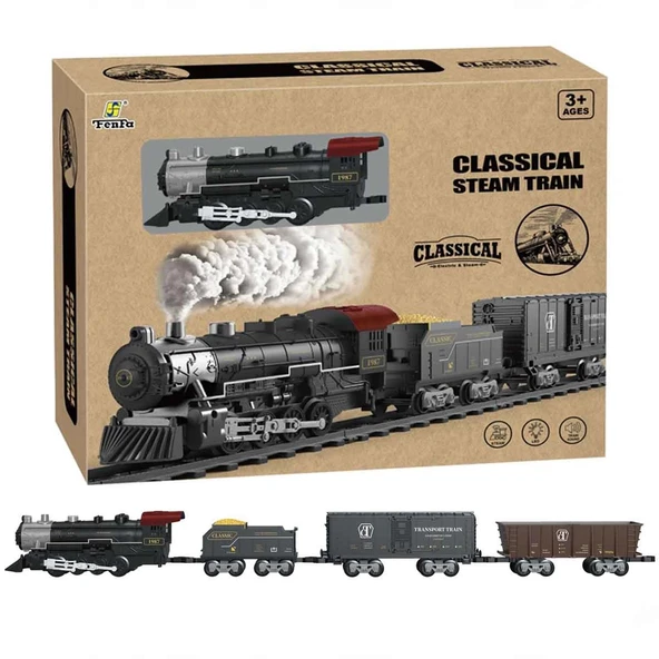 PARAPLY Classic Steam Pilli Tren Seti 29 Parça 1613C Kız Erkek Çocuk Oyuncak Eğitici Oyuncaklar ürün görseli 1