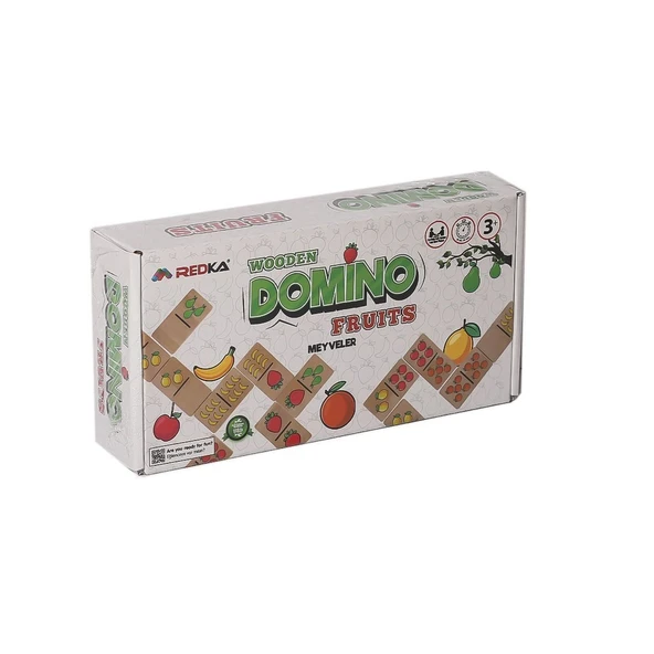 PARAPLY RD5650 Redka Ahşap Domino Fruits Kız Erkek Çocuk Oyuncak Eğitici Oyuncaklar ürün görseli 1