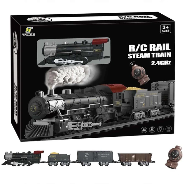 PARAPLY Classic Steam Kumandalı 2,4 Ghz Pilli Tren Seti 30 Parça 1613G Kız Erkek Çocuk Oyuncak Eğitici Oyunc ürün görseli 1