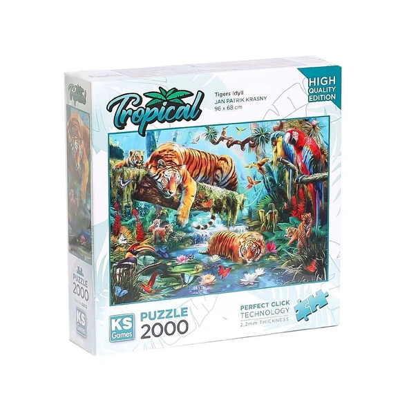 PARAPLY 22512 Tiger Idyll 2000 Parça Puzzle -KS Puzzle Kız Erkek Çocuk Oyuncak Eğitici Oyuncaklar ürün görseli 1