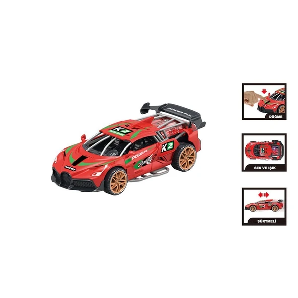 PARAPLY MG-D500-04-06 Sesli ve Işıklı Sürtmeli Spor Araba -1adet fiyatıdır Kız Erkek Çocuk Oyuncak Eğitici O ürün görseli 1