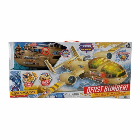 PARAPLY 33938 The Corps Universe Beast Bomber Sesli ve Işıklı Askeri Uçak Kız Erkek Çocuk Oyuncak Eğitici Oy ürün görseli 1