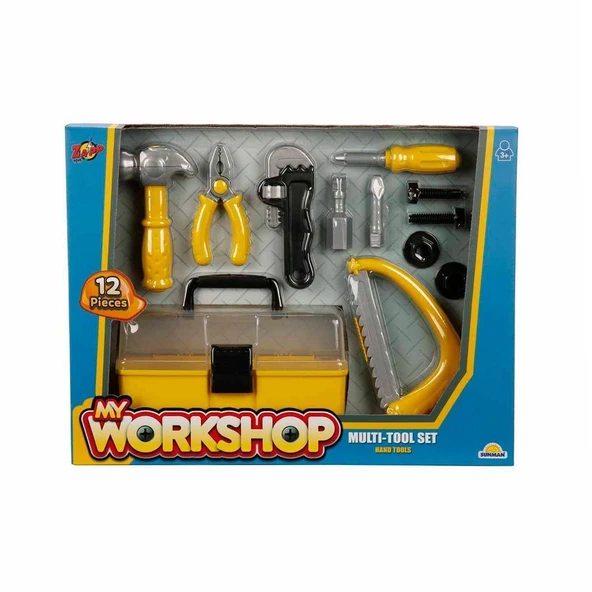 PARAPLY 3718 Zapp Toys My Workshop Çantalı Tamir Seti 12 Parça -Sunman Kız Erkek Çocuk Oyuncak Eğitici Oyunc ürün görseli 1