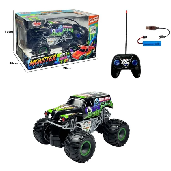 PARAPLY JY-1003 Uzaktan Kumandalı Full Fonksiyon Şarjlı Monster Jeep Kız Erkek Çocuk Oyuncak Eğitici Oyuncak ürün görseli 1