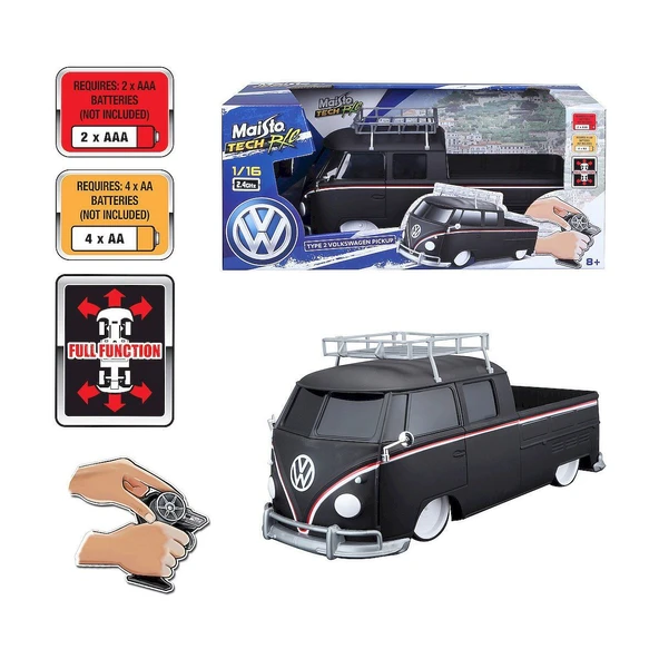PARAPLY MAY 82707 Kumandalı Type 2 Volkswagen Pick Up 1:16 Kız Erkek Çocuk Oyuncak Eğitici Oyuncaklar ürün görseli 1