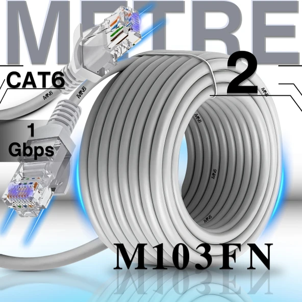 MN6 M103FN 2 Metre Internet Kablosu/UTP-CAT6/Gigabit/Destekli/ethernet Kablosu 2 Metre/iç Mekan Uyumlu ürün görseli 1