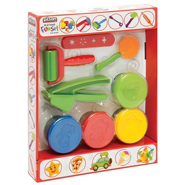 PARAPLY Fun Set Oyun Hamuru 4x80 gr Kız Erkek Çocuk Oyuncak Eğitici Oyuncaklar ürün görseli 1