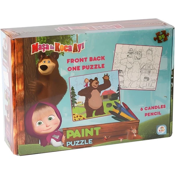 PARAPLY Maşa Koca Ayı Boyamalı Puzzle Kız Erkek Çocuk Oyuncak Eğitici Oyuncaklar ürün görseli 1