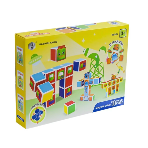 PARAPLY KZL-HD356A Manyetik Set Zeka Küpleri 11 Parça -Kızılkaya Oyuncak Kız Erkek Çocuk Oyuncak Eğitici Oyu ürün görseli 1