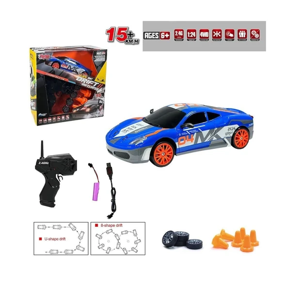 PARAPLY HB-SC24A07-09-10-11 Kumandalı Full Fonksiyon 2.4G Şarjlı 1:24 Drift Araba -Vardem Kız Erkek Çocuk Oy ürün görseli 1