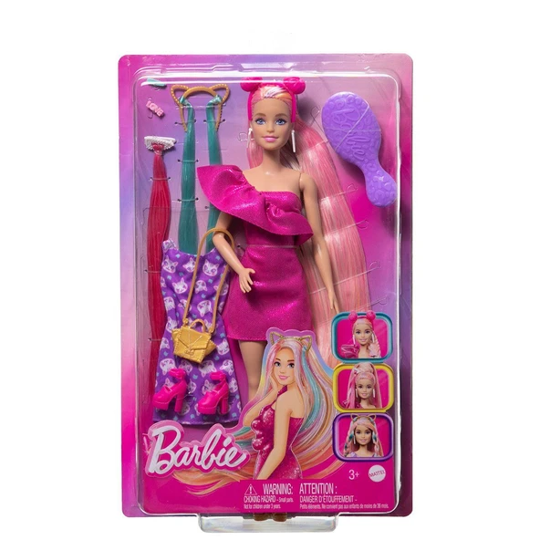 PARAPLY JDC85 Barbie Upuzun Muhteşem Saçlı Bebekler Pembe Saçlı Bebek Kız Erkek Çocuk Oyuncak Eğitici Oyunca ürün görseli 1